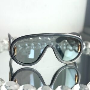 Loewe Paula Ibiza Anagram Mask Sunglasses LW40101I Silver Mirror 141mm